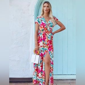 Vici floral wrap maxi dress